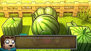 hornycraft parody hentai game pornplay ep 43 steve fucks sexy watermelon