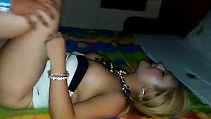 teacher in retro blue film