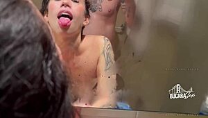 Colombian Slut Fucks Big Cock In Bathroom