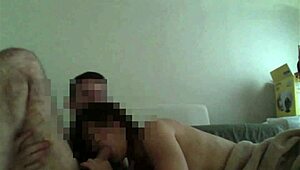 asian with big tits sucking cock