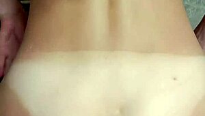 hot brunette rides cock for anal creampie in tight ass 😏