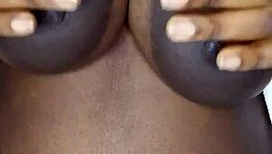 Ebony BBW Riding Cucumber Wildly!