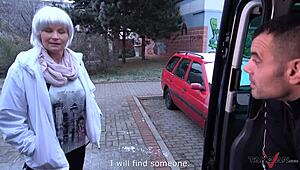 Milf Busty Whore’s Pussy Cum-Covered in Van