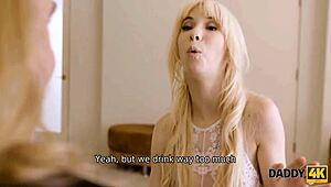 daddy4k mature guy teaches sweet blonde bride real sex before her big day.