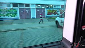 Milf Busty Whore’s Pussy Cum-Covered in Van