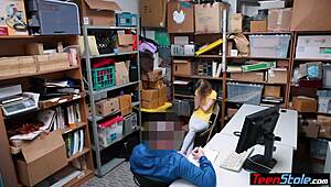 Crying Petite Russian Teen Thief Gets Punished By Burglar In Uniform!