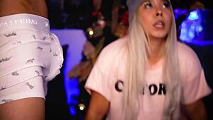 omg, this horny blonde twerks on her friend's cock so hot 🔥