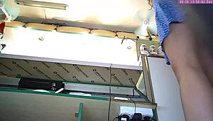 I flash my skirt and thong in hidden upskirt at work