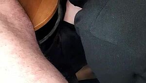 secret blowjob at work with swallow