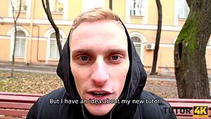 Tutor4k CHEATS with GUY in STOCKINGS