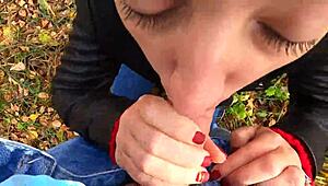 Caught Jerking Off in Forest by Cute Teen Nata Sweet