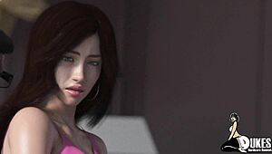 puerto rican character interacts with huge cartoon cock in interracial scene