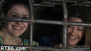 enchanting playgirl enters her cage for rough punishment in wild contest