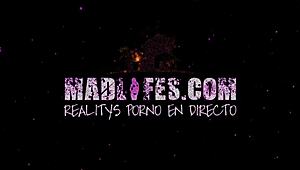 Couple starts fingering in kitchen then rides to cumshot in living room