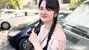 Brunette Big Tits Spanish Girl Swallows Boyfriend's Cum Caught