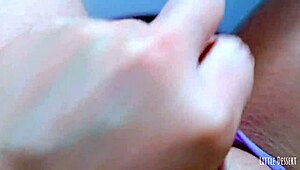 Playing with my pussy in the college bathroom