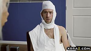 Halloween at work turns into sex with big tits boss 😈