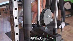 PureMature gym workout ends with anal for Shalina Devine