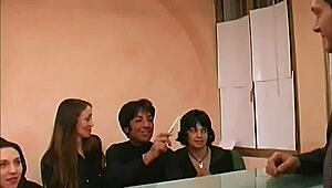 Dive into a massive orgy at the agency of sluts in this full vintage movie.