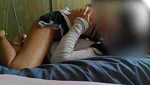 I fucked my hot employee in bed and cummed in her pussy