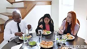 asian foster stepdaughter, How does bbc stepdaddy feel inside? - ember snow and summer hart