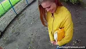 Emma, the coed with glasses, gets fucked hard on a construction site by her friend.