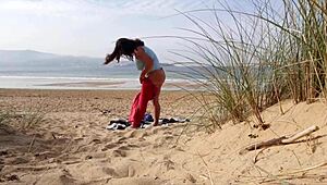 I Filmed a Curvy MILF Changing Clothes on Beach