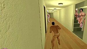 Giant Futanari and Bigtits MILF Aunty Play Bizarre Hotel Room Game