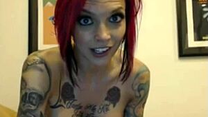 Tattooed Teen Cam Girl Dildoing Her Pussy And Ass Teasingly!