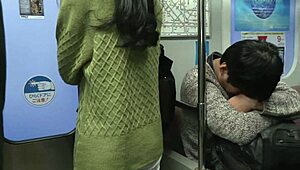 Japanese Wife on Train - Makiko Tsurukawa Faces Humiliation with Intense Handjob