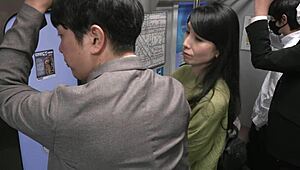Japanese Wife on Train - Makiko Tsurukawa Faces Humiliation with Intense Handjob