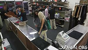 Amateurs Bent Over For Cock Sucking And Fucking In Shop