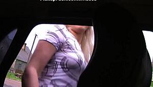 Hard outdoor sex with young blonde pickup contrasts old reality