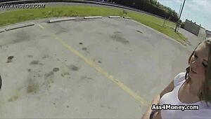 Banging Huge Titty Broke Teen in a Public Parking Lot