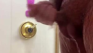 Jacking off hard in the steamy shower until bursting