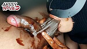 Horny teen girlfriend licks black cock