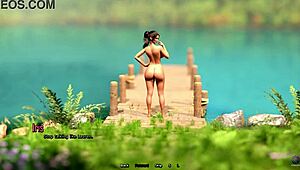 Crazy step sister swimming naked in forest got caught in 3D hentai porn