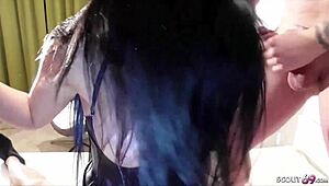 German Teen in Wild Anal Gangbang with Three Guys