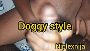 mature black woman bent over in romantic doggy style sex