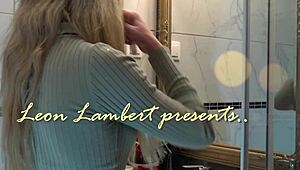 Hot New Sexy Blonde Wife Changes Panties In The Bathroom