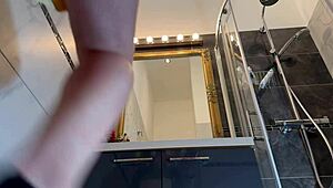 Hot New Sexy Blonde Wife Changes Panties In The Bathroom