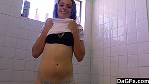 I'm so drawn to this teen pleasuring herself in the bathroom