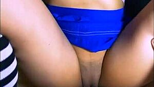 After the party, that shy college teen and her friend got passionate on the sofa!