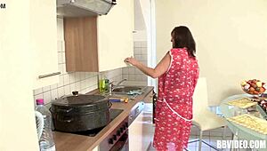 Busty German BBW Fucks Hard Cock