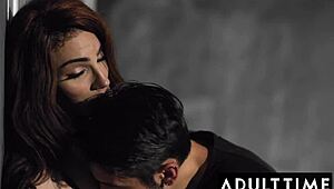 Adult Time - Sexy Trans Professor Gets Open Mouth Facial from Favorite QB