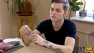 Wow! Won strip poker and fisted GF’s tight pussy!