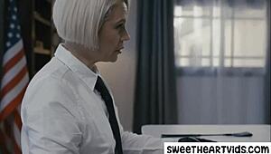 Ever seen a sadistic headmistress dominate with a school guard?