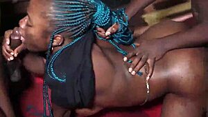 Hardcore college threesome with wild big ass action