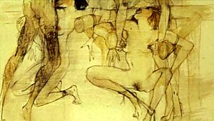 vintage erotic illustration with a seductive anime twist