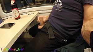 On the moving train, I pushed for my third cumshot today